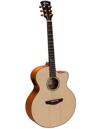 Faith Natural Jupiter Jumbo Acoustic Guitar All Solid with Pickup, Cutaway & Hard Case