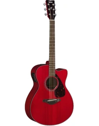 Yamaha FSX800C RR Solid Top Concert Acoustic Guitar w/ Pickup Ruby Red