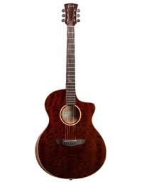 Faith FX Exotic Neptune 2026 All Solid Mango Baby Jumbo Acoustic Guitar Cutaway w/ Pickup Dark Natural Gold