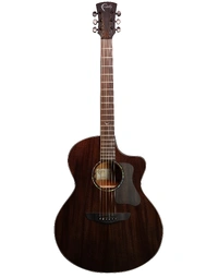 Faith Nexus Neptune All Solid Mahogany Baby Jumbo Acoustic Guitar Cutaway w/ Pickup Thru-Black Gloss