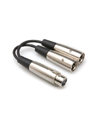 Hosa YXM121 Y Cable, XLR3F to Dual XLR3M, 6"