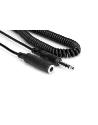 Hosa HPE325C Headphone Extension, 1/4" TRS to 1/4" TRS, 25 ft Curly