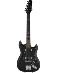 Hagstrom H-II Retroscape Guitar in Black Gloss