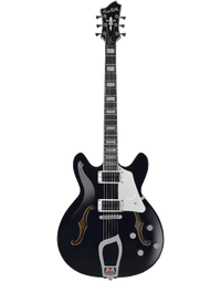 Hagstrom Super Viking Thinline Semi-Hollowbody Electric Guitar Black Gloss
