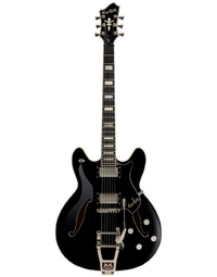 Hagstrom Tremar Viking Deluxe Semi-Hollow Guitar Black Gloss