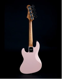 JET Guitars JB-300-TRAVEL Short-Scale Travel Electric Bass Roasted MN Pink