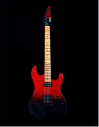 JET Guitars JS-1000 HH Flame Maple Top Electric Guitar Roasted MN Transparent Red Volcano