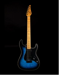 JET Guitars JS-450 Flamed Maple Top Electric Guitar HH Roasted MN Transparent Blue Burst