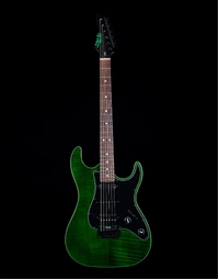 JET Guitars JS-450 Flame Maple Top Electric Guitar HSS RW Transparent Green