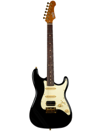 JET Guitars JS-480 HSS Electric Guitar Roasted RW Black Gold Hardware