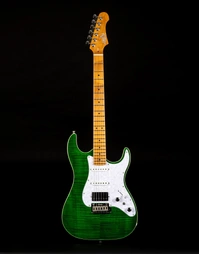 JET Guitars JS-600 HSS Flamed Maple Top Electric Guitar Roasted MN Transparent Green