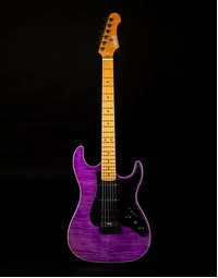 JET Guitars JS-600 HSS Flamed Maple Top Electric Guitar Roasted MN Transparent Purple