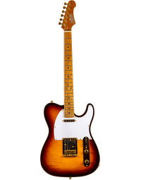 JET Guitars JT-600 Flamed Maple Top Electric Guitar Roasted MN Brown Sunburst