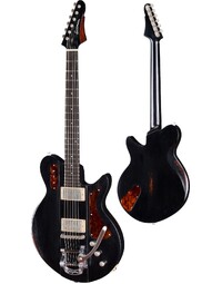 Eastman JULIET/V-B-BK Solid Body Electric Guitar w/ Bigsby Antique Black Varnish