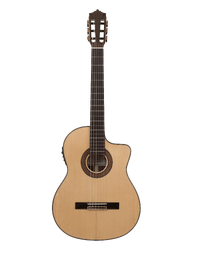 Katoh MCG80SEQT Solid Top Thinline Classical Nylon String Guitar w/ Pickup