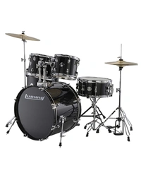 Ludwig LC17511 Accent Drive Poplar 5-Piece 22" Drum Kit Black Cortex