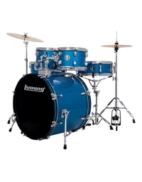 Ludwig LC17519 Accent Drive Poplar 5-Piece 22" Drum Kit Blue Foil
