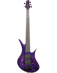 Legator HB5SS Helio Super Shred 5 String Bass Purple Burl