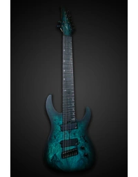 Legator N8FSS Ninja Super Shred 8-String Multi-Scale Buckeye Burl Top Electric Guitar Dark Sapphire