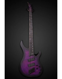 Legator NB5F Ninja 5-String Multi-Scale Bass Quilted Maple Satin Purple to Black