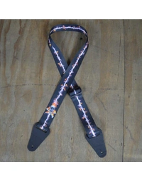 Colonial Leather Lightning & Skull Webbing Strap