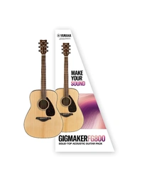 Yamaha GIGMAKERFG800 Solid Top Dreadnought Acoustic Guitar Pack Gloss Natural