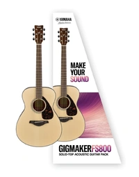 Yamaha GIGMAKERFS800 Solid Top Concert Acoustic Guitar Pack Gloss Natural