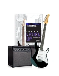 Yamaha PAC112J Pacifica Gigmaker Level Up Starter Guitar Pack w/ Line 6 Amp Black