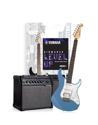 Yamaha PAC112J Pacifica Gigmaker Level Up Starter Guitar Pack w/ Line 6 Amp Lake Placid Blue