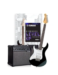 Yamaha PAC112J Pacifica Gigmaker Level Up Left-Handed Starter Guitar Pack w/ Line 6 Amp Black