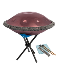 Mano Percussion 10 Note Hand Crafted Stainless Steel Handpan Purple w/ Gold Worn Effect