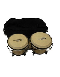 Percussion Plus Wood Bongos Natural w/ Bag
