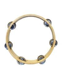 Percussion Plus 9" Headless Wooden Tambourine w/ 6-Double Rows of Jingles