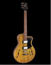Pratley PRSH22-VY Semi-Hollowbody Electric Guitar Vintage Yellow w/ SD Seth Lover Humbuckers