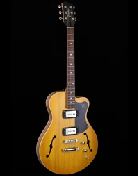 Pratley PRSH90-TVY Semi-Hollowbody Electric Guitar Vintage Yellow w/ SD Phat Cat P-90s