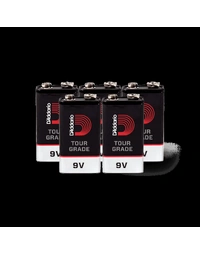 D'Addario Tour-Grade 9V Alkaline Batteries (5-Pack)