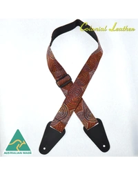 Colonial Leather Aboriginal Art Rag Strap Mina Mina Dreaming