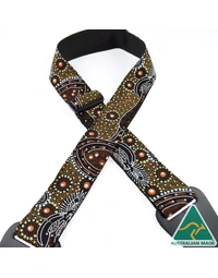 Colonial Leather Aboriginal Art Rag Strap Dancing Spirit Black