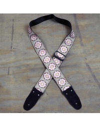 Colonial Leather Jacquard Rag Strap - Pink Flower