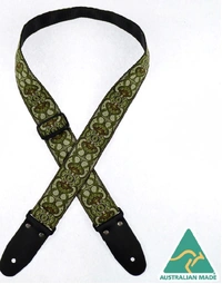 Colonial Leather Jacquard Rag Strap Green