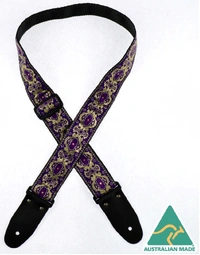 Colonial Leather Jacquard Rag Strap Purple & Gold