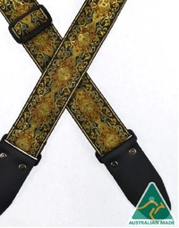 Colonial Leather Jacquard Rag Strap Gold & Gold