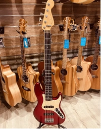 Used Fender American 1996 50th Anniversary 5-String Deluxe Active Jazz Bass Crimson Burst (Includes Hard Case)