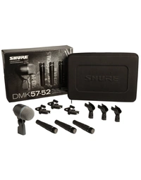 Shure DMK57-52 Drum Mic Set of Dynamic Cardioid and Super-Cardioid Instrument Mics (Set of 4 Mics + 3 Mounts)