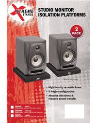 XTREME SMIPS High Density Acoustic Foam Studio Monitor Isolation Platforms / Stands for Small Monitors (Pair)