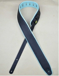 Colonial Leather 2.5" Black w/ Aqua Upholstery Padded Strap