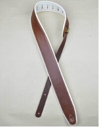 Colonial Leather 2.5" Brown w/ White Upholstery Padded Strap