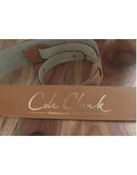 Cole Clark Leather Strap - Tan w/ Gold Lettering
