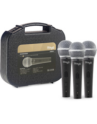 Stagg SDM50-3 Set of 3 Dynamic Microphones + Cables & Case
