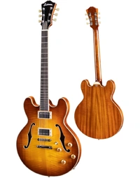 Eastman T186MX-GB 16" Thinline Hollowbody Solid Maple/Mahogany Goldburst